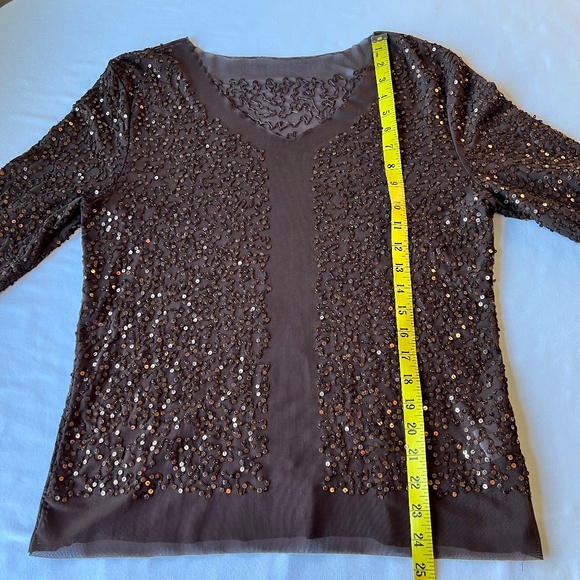 Irene Van RYB Mesh Sequin Pullover Top with Separate Matching Cami Liner - Picture 10 of 15